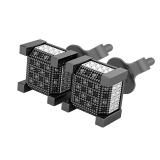 0.07 Carat (ctw) Round Black Diamond Miligrain with Metal Diamond Iced Out Square Unisex Stud Earrings in Black Plated 925 Sterling Silver in Push Back