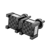 0.07 Carat (ctw) Round Black Diamond Miligrain with Metal Diamond Iced Out Square Unisex Stud Earrings in Black Plated 925 Sterling Silver in Screw Back