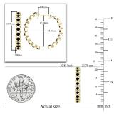 Round Black Diamond Curved Edge Inside-out Hinged Post Hoop Earrings for Her (1.08 ctw, Color Black, Clarity Opaque) in 14K Yellow Gold
