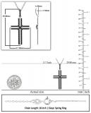 0.22 Carat (ctw) Round Black Diamond Gothic Unisex Cross Pendant with 18 inch Gold Chain in 10K White Gold