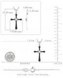 0.23 Carat (ctw) Round Black & White Diamond Cross Hip Hop Unisex Pendant with 18 inch Gold Chain in 10K White Gold