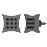 0.60 Carat Round Black Diamond Concave Kite Unisex Stud Earrings in 10K White Gold in Push Back