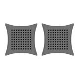 0.60 Carat Round Black Diamond Concave Kite Unisex Stud Earrings in 10K White Gold in Push Back