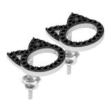 0.50 Carat (ctw) Round Black Diamond Minimalistic Kitten Stud Earrings for Women in 10K White Gold in Screw Back