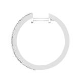 1.04 Carat (ctw) Round Black & White Diamond 3 Row Linear Grooved Hinged Post Hoop Earrings for Women in 925 Sterling Silver