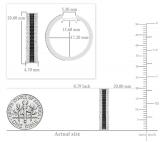 1.04 Carat (ctw) Round Black & White Diamond 3 Row Linear Grooved Hinged Post Hoop Earrings for Women in 925 Sterling Silver