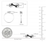Round Black Diamond Dog Bone Infinity Ring for Women (0.05 ctw, Color Black, Clarity Opaque) in 925 Sterling Silver