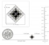 0.24 Carat (ctw) Round Black & White Diamond Square Stud Earrings for Women in 10K Yellow Gold in Screw Back