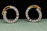 1.10 Carat (ctw) Round White Diamond Ladies Circle Fashion Stud Earrings 1 CT 18K Yellow Gold