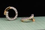 1.10 Carat (ctw) Round White Diamond Ladies Circle Fashion Stud Earrings 1 CT 18K Yellow Gold