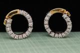 1.10 Carat (ctw) Round White Diamond Ladies Circle Fashion Stud Earrings 1 CT 18K Yellow Gold