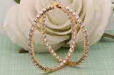 15.06 Carat (ctw) Round White Diamond Ladies In And Out Huggies Hoop Earrings 14K Yellow Gold