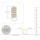 14k Yellow Gold Round Cut White Cubic Zirconia CZ Ladies Huggie Hoop Earrings (3.5 mm Width x 10 mm Length)