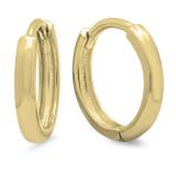 14K Yellow Gold Hoop Earrings (2 mm wide and 11 mm diameter)