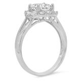 2.33 Carat (ctw) 14K White Gold Round White Cubic Zirconia CZ Ladies Halo Style Wedding Bridal Engagement Ring