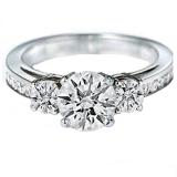2.55 Carat (ctw) 14k White Gold Round Diamond Ladies Bridal 3 Stone Engagement Ring