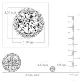 Round White Diamond Halo Style Screwback Stud Earrings for Women (0.45 ctw Color I-J Clarity I1-I2) in 14K White Gold