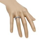 0.5 Carat (Ctw) 10K White Gold Round White Diamond Ladies Double Row Curved Anniversary Wedding Stackable Band 1/2 CT