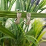 0.20 Carat (ctw) 10K White Gold Round White Diamond Ladies Infinity Swirl Hoop Earrings 1/5 CT