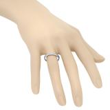 0.16 Carat (ctw) 14K White Gold Round White Diamond Ladies Anniversary Wedding Band Stackable Ring
