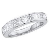 0.25 Carat (ctw) 14k White Gold Brilliant White Diamond Ladies Stackable Invisible Wedding Band