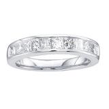 0.50 Carat (ctw) 14k White Gold Brilliant Princess Cut Diamond Ladies Invisible Wedding Band Stackable Anniversary Ring