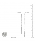 0.08 Carat (ctw) 10K White Gold Round Cut White Diamond Ladies Threader Earrings
