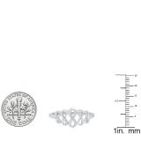 0.10 Carat (ctw) 14K White Gold Round White Diamond Ladies Infinity Cocktail Right Hand Ring