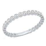 1/5 CT 10K White Gold Round Cut White Diamond Ladies Stackable Anniversary Wedding Band
