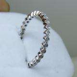 1/5 CT 10K White Gold Round Cut White Diamond Ladies Stackable Anniversary Wedding Band