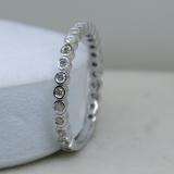 1/5 CT 10K White Gold Round Cut White Diamond Ladies Stackable Anniversary Wedding Band