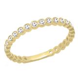 1/5 CT 10K Yellow Gold Round Cut White Diamond Ladies Stackable Anniversary Wedding Band