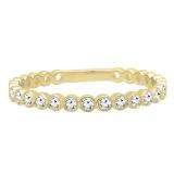 1/5 CT 10K Yellow Gold Round Cut White Diamond Ladies Stackable Anniversary Wedding Band