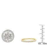 1/5 CT 10K Yellow Gold Round Cut White Diamond Ladies Stackable Anniversary Wedding Band