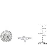 0.08 Carat (ctw) 10K White Gold Round Diamond Ladies Crossover Heart Promise Engagement Ring