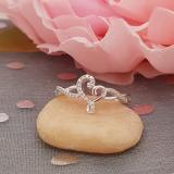 0.08 Carat (ctw) 10K White Gold Round Diamond Ladies Crossover Heart Promise Engagement Ring