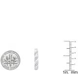 0.10 Carat (ctw) 10K White Gold Round White Round Diamond Ladies Hoop Earrings 1/10 CT