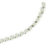 3.00 Carat (ctw) 14k White Gold Brilliant Round White Diamond Ladies S-style Flower Bracelet