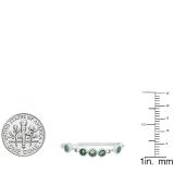 10K White Gold Round Emerald Ladies Anniversary Wedding Band