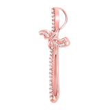 10kt Rose Gold Womens Round Diamond Cross Faith Pendant 1/4 ctw