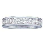 1.00 Carat (ctw) 14k White Gold Round White Diamond Ladies Anniversary Wedding Band
