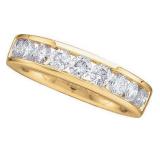 0.50 Carat (ctw) 14k Yellow Gold Round White Diamond Ladies Wedding Anniversary Band Stackable Ring