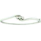 0.25 Carat (ctw) 14k White Gold Round White Diamond Ladies Flower Bangle Bracelet