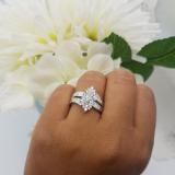 1.25 Carat (ctw) 14K Marquise, Round And Baguette Cut Diamond Ladies Engagement Ring 1 1/4 CT, White Gold