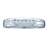 0.25 CT 14k White Gold Brilliant Diamond Men's 7 Stone Wedding Band