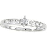 0.25 Carat (ctw) 14k White Gold Marquise & Princess Cut Diamond Ladies Bridal Engagement Ring