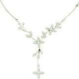 2.00 Carat (ctw) 14k White Gold Brilliant Round White Diamond Ladies Flower Necklace