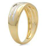 0.25 Carat (ctw) 14K Yellow Gold Brilliant Round White Diamond Men's 5 Stone Wedding Anniversary Band 1/4 CT