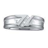 0.15 Carat (ctw) 14k White Gold Princess Cut White Diamond Men's Invisible Wedding Band