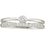 0.20 Carat (ctw) 14k White Gold Round White Diamond Ladies Bridal Engagement Ring Set